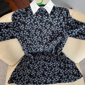 Collared Floral Button-Down Mini Dress